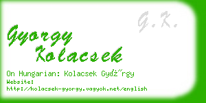 gyorgy kolacsek business card